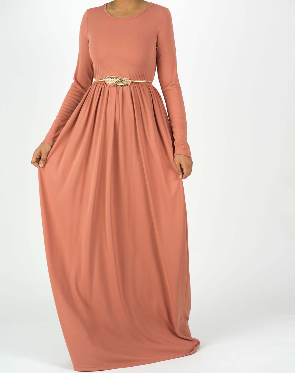 Sloane Blush Milk-Silk Column Maxi Dress