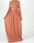 Sloane Blush Milk-Silk Column Maxi Dress