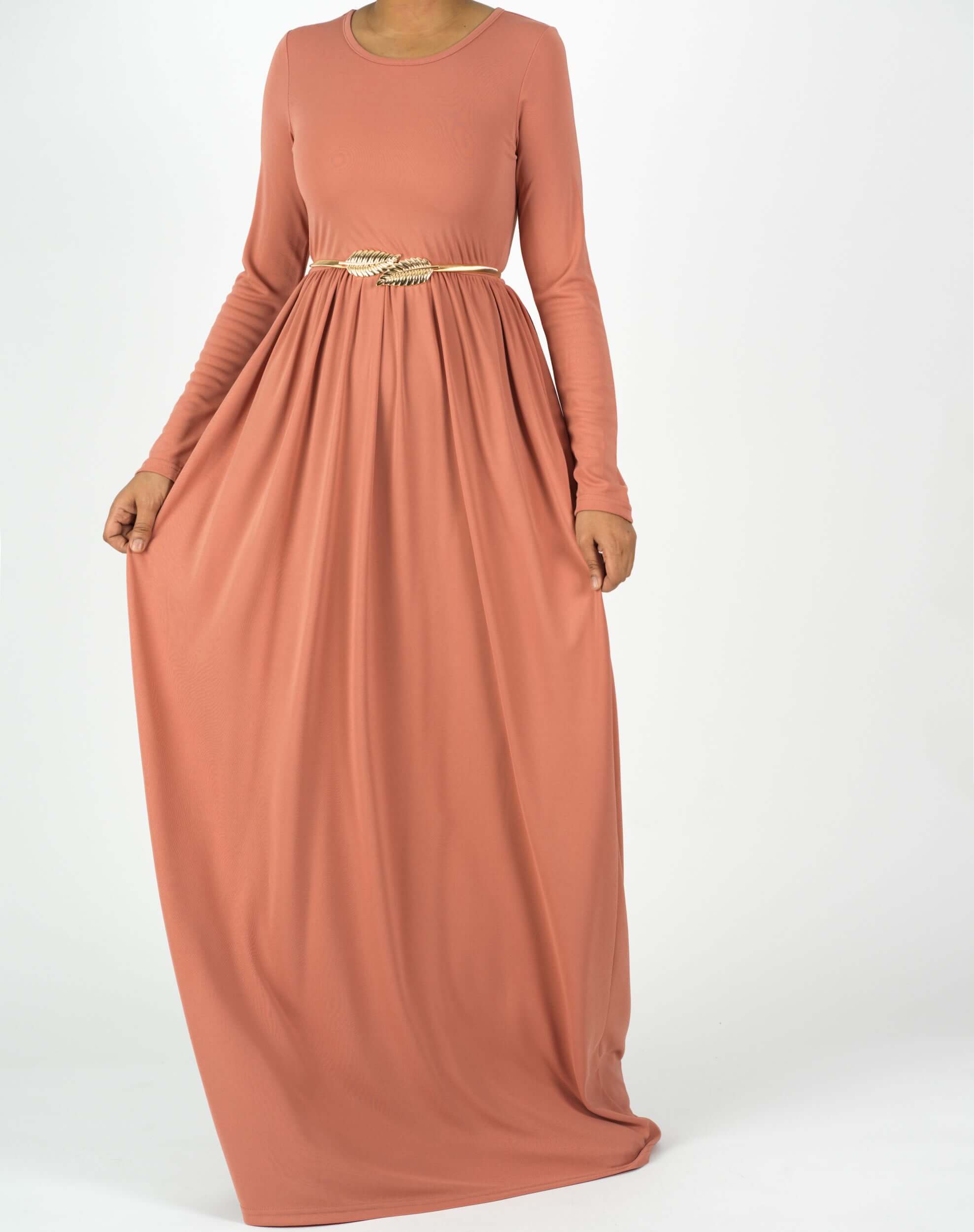 Sloane Blush Milk-Silk Column Maxi Dress