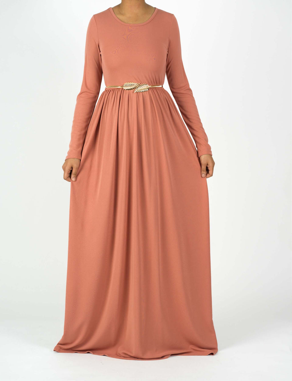 Sloane Blush Milk-Silk Column Maxi Dress