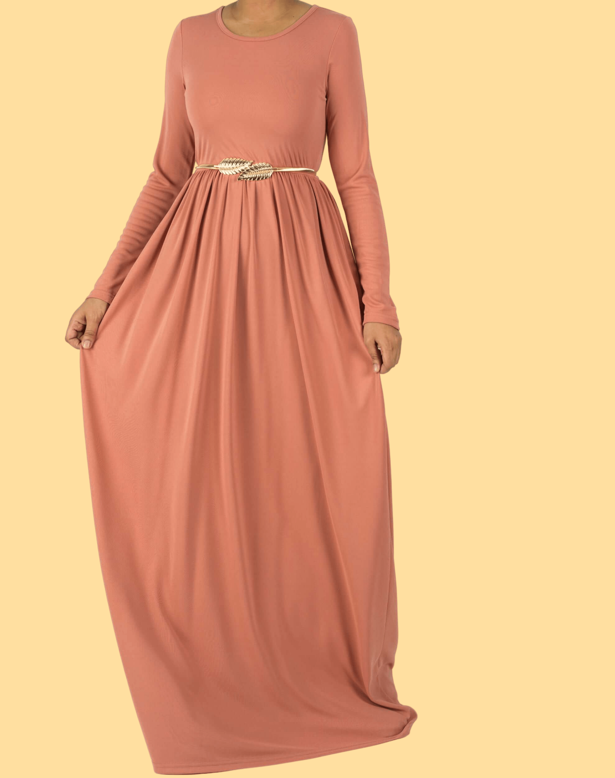 Sloane Blush Milk-Silk Column Maxi Dress