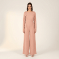 Quincy Blush Striped Ruffle Jumpsuit