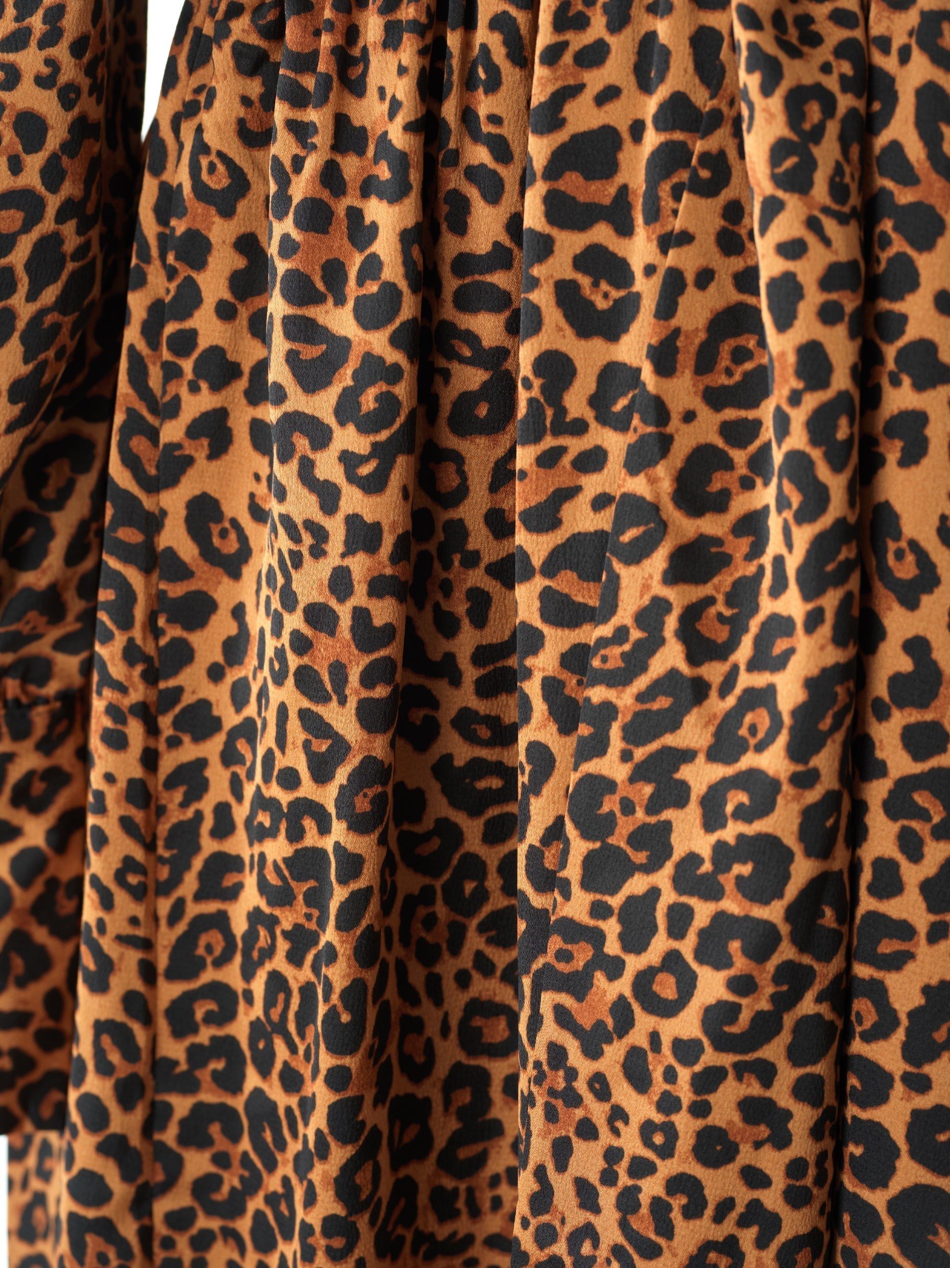 Amelie Modest Cheetah Satin Maxi Dress
