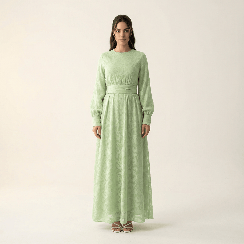 Cortland Sage Burnout Floral Maxi Dress