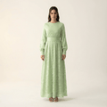 Cortland Sage Burnout Floral Maxi Dress