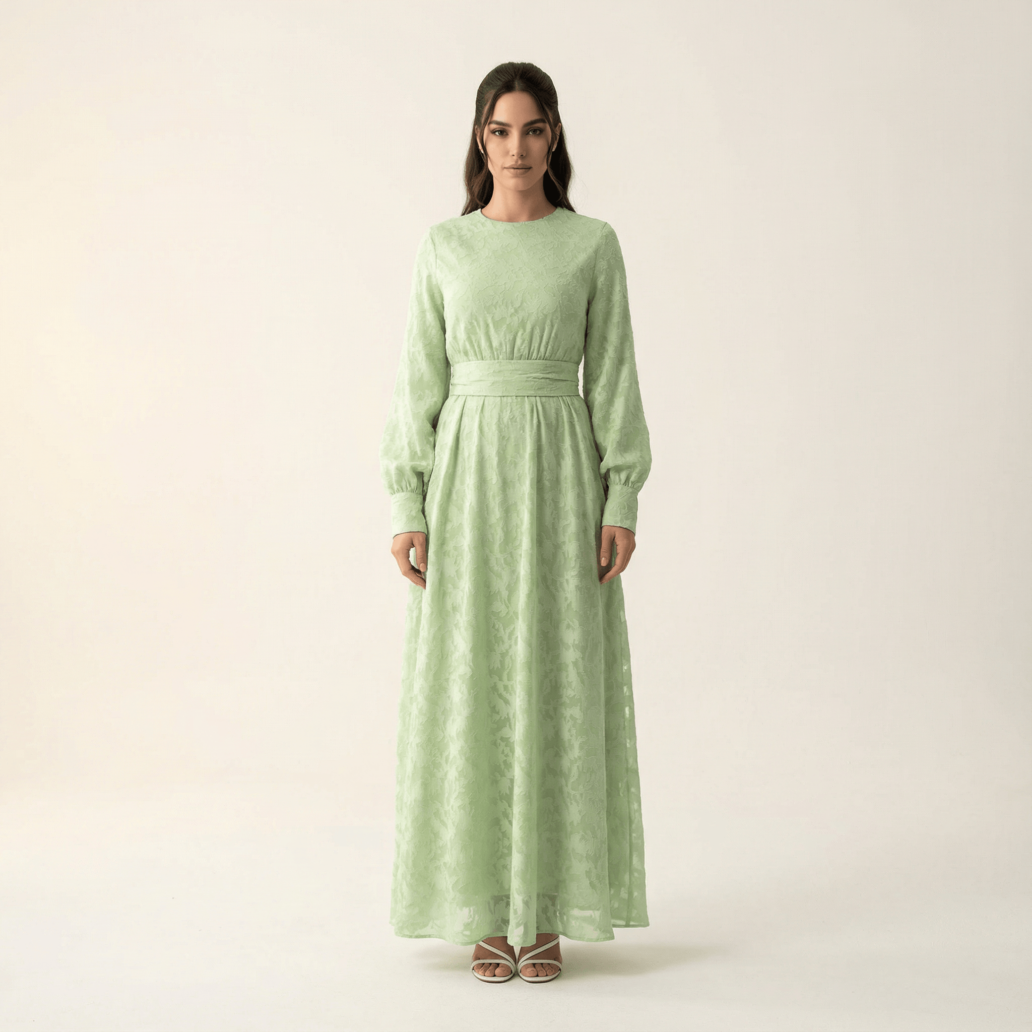 Cortland Sage Burnout Floral Maxi Dress