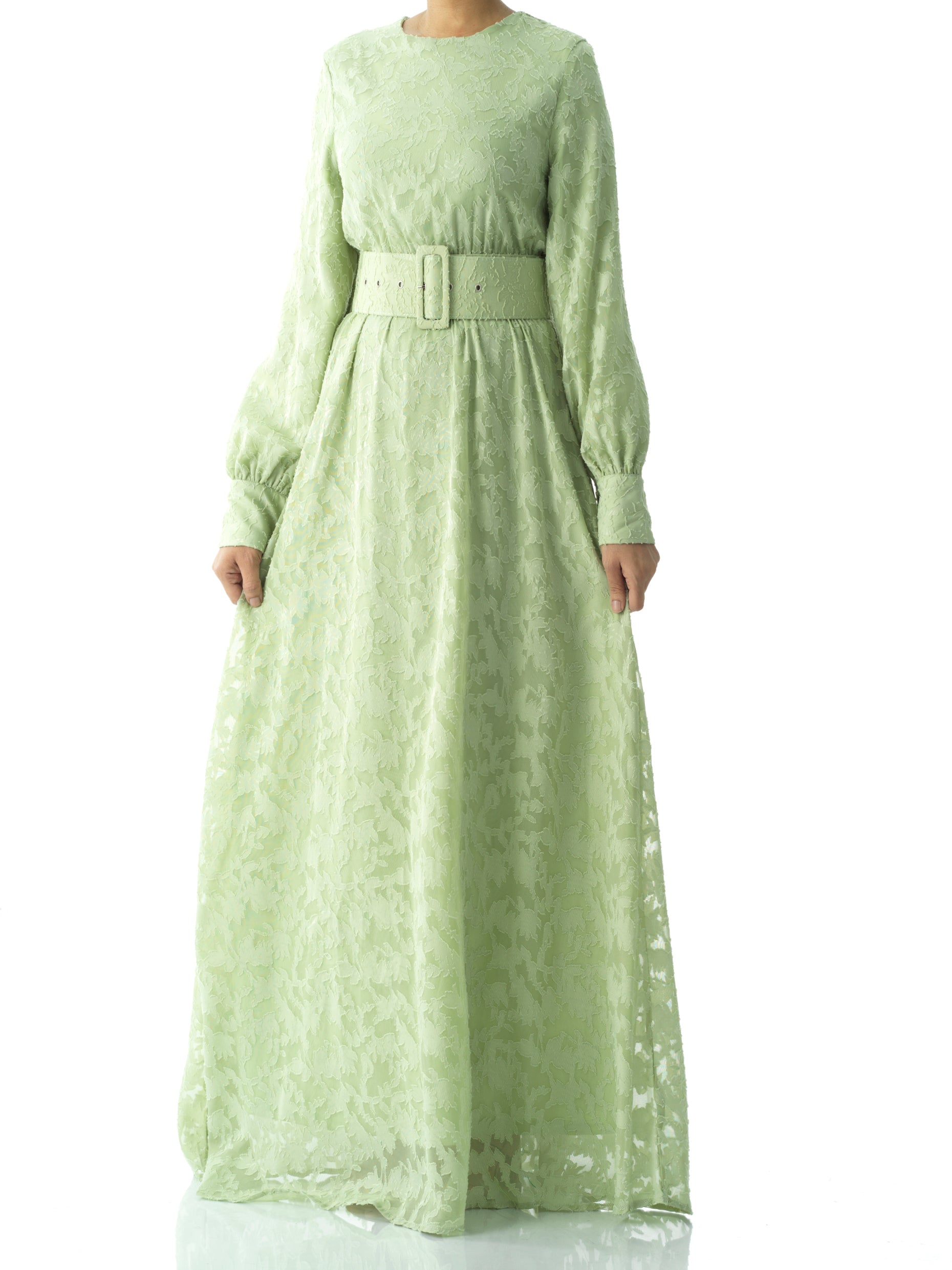 Cortland Sage Burnout Floral Maxi Dress
