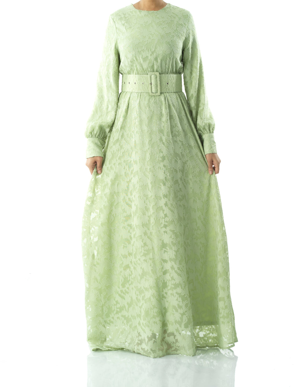 Cortland Sage Burnout Floral Maxi Dress