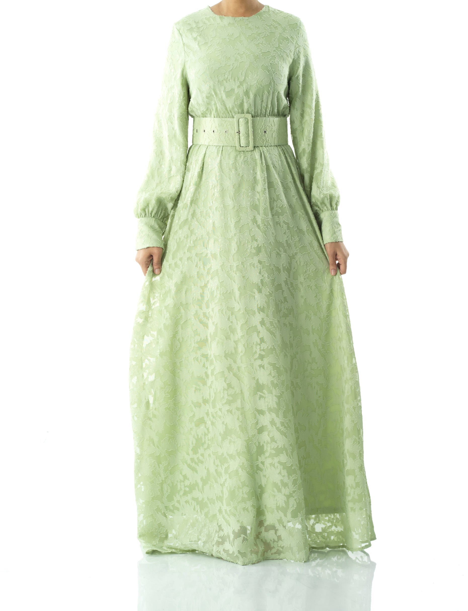 Cortland Sage Burnout Floral Maxi Dress