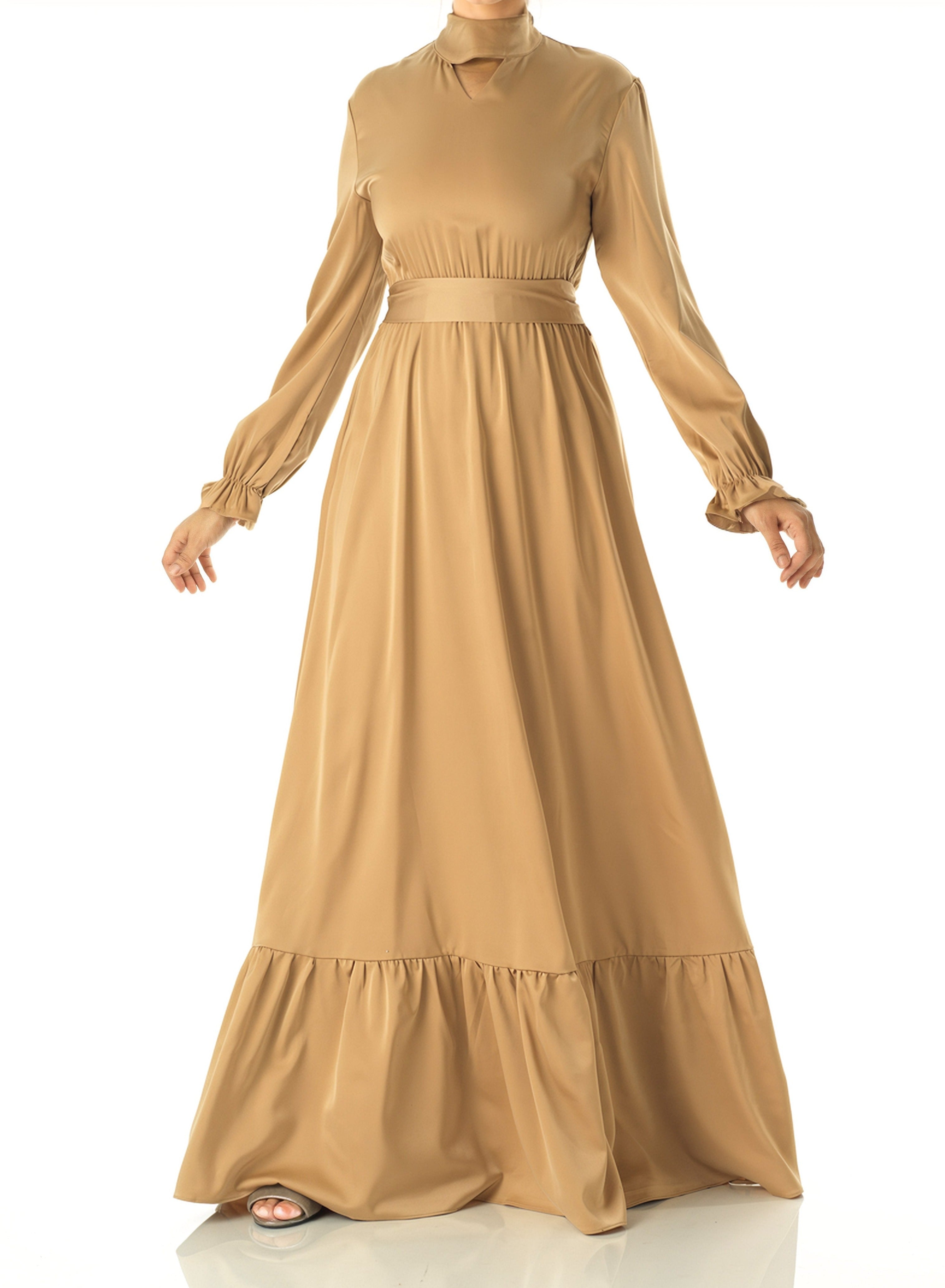 Kestrel Champagne Satin Maxi Dress