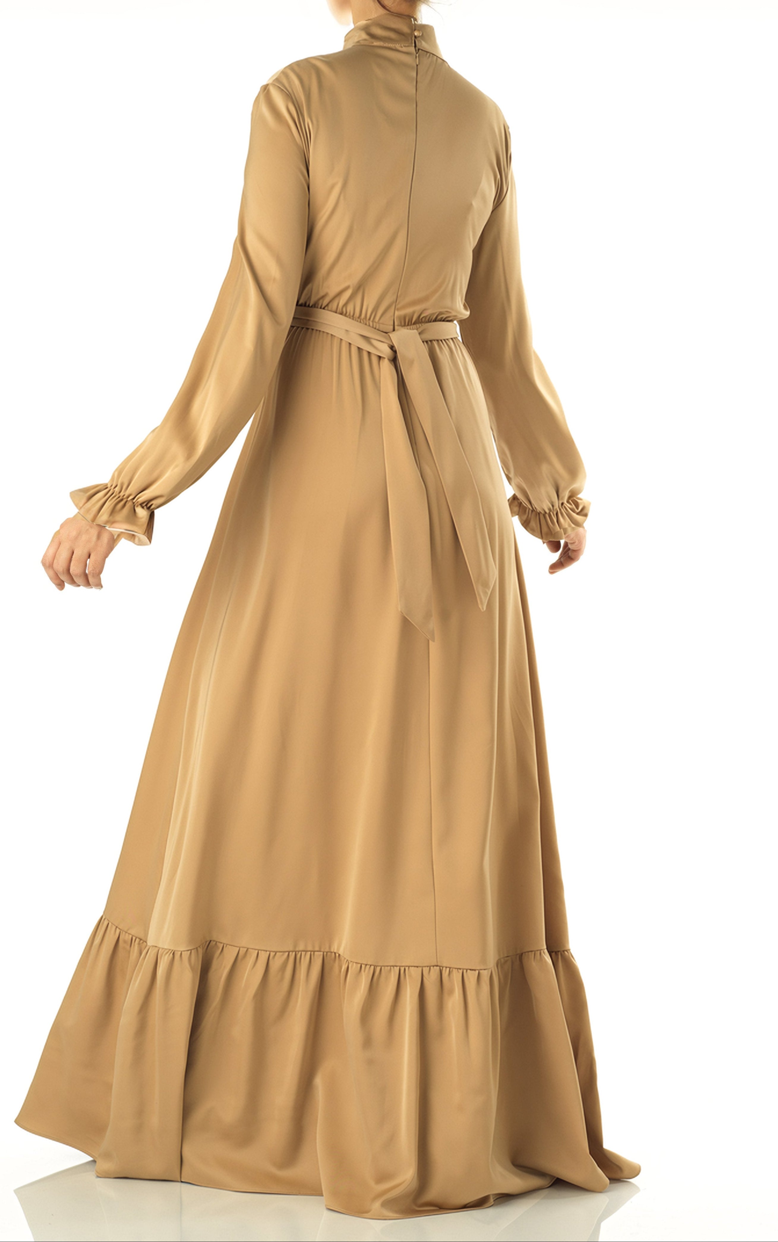 Kestrel Champagne Satin Maxi Dress