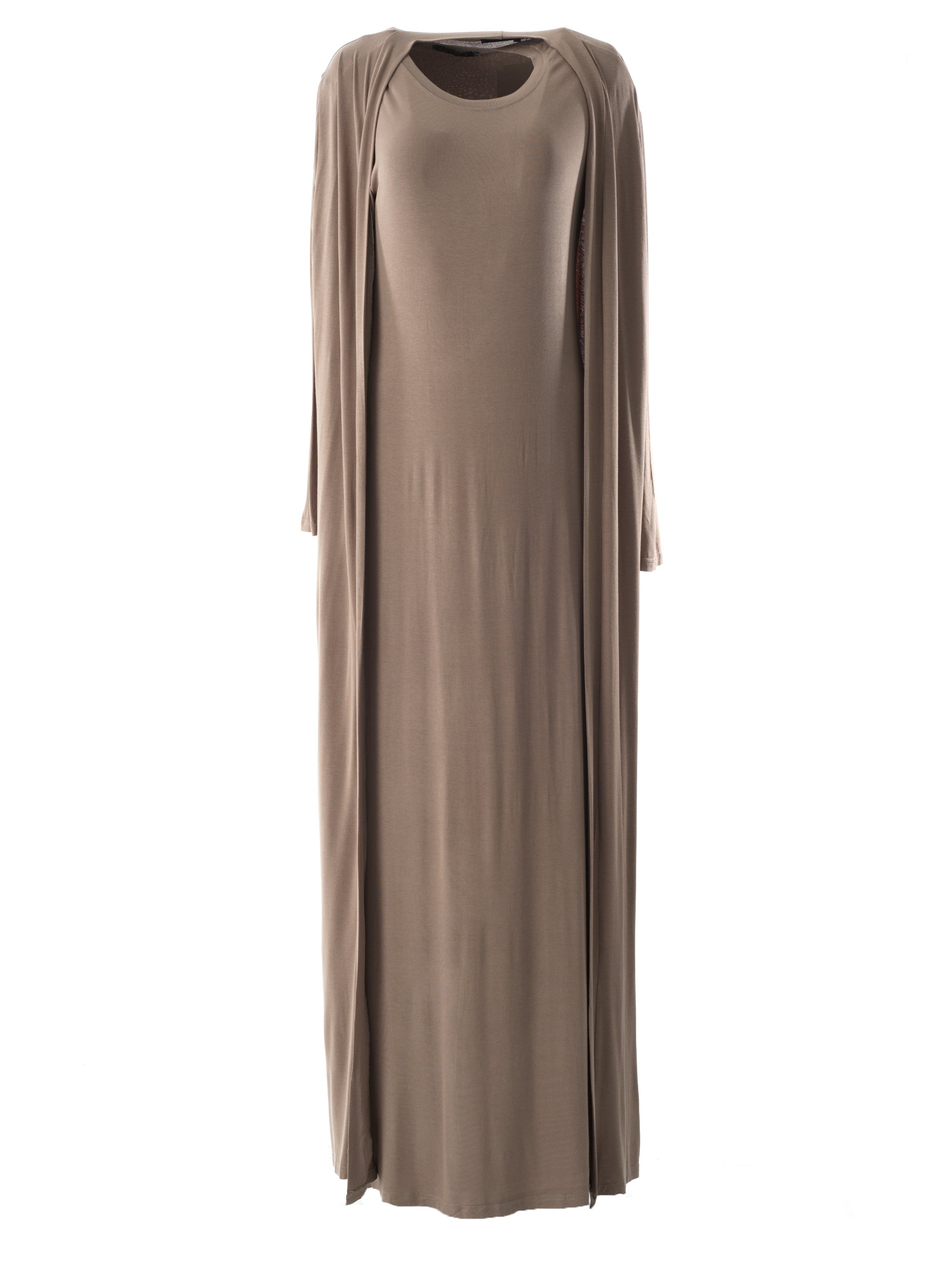 Belle Chestnut Jersey Maxi & Cardigan Set