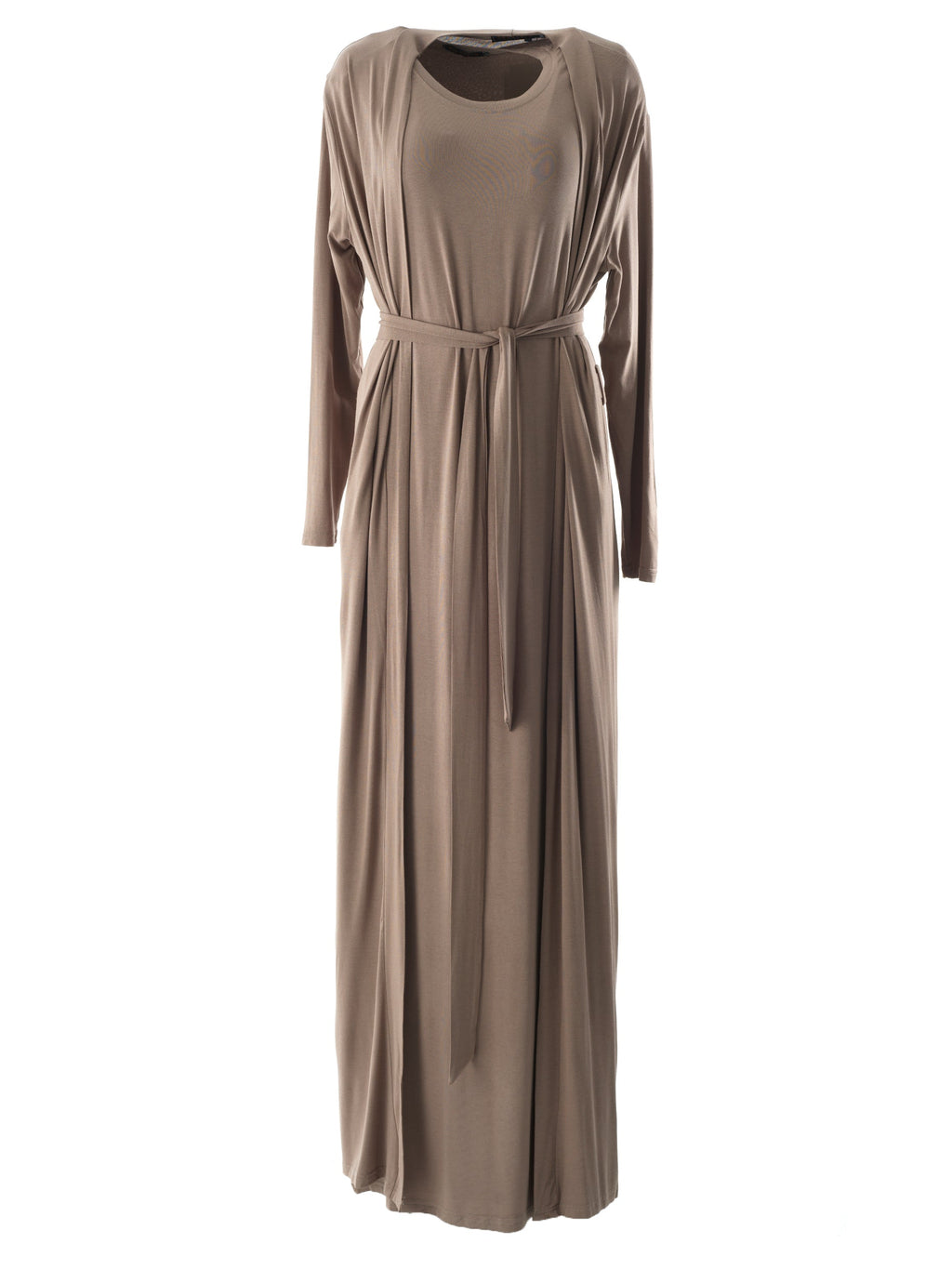 Belle Chestnut Jersey Maxi & Cardigan Set