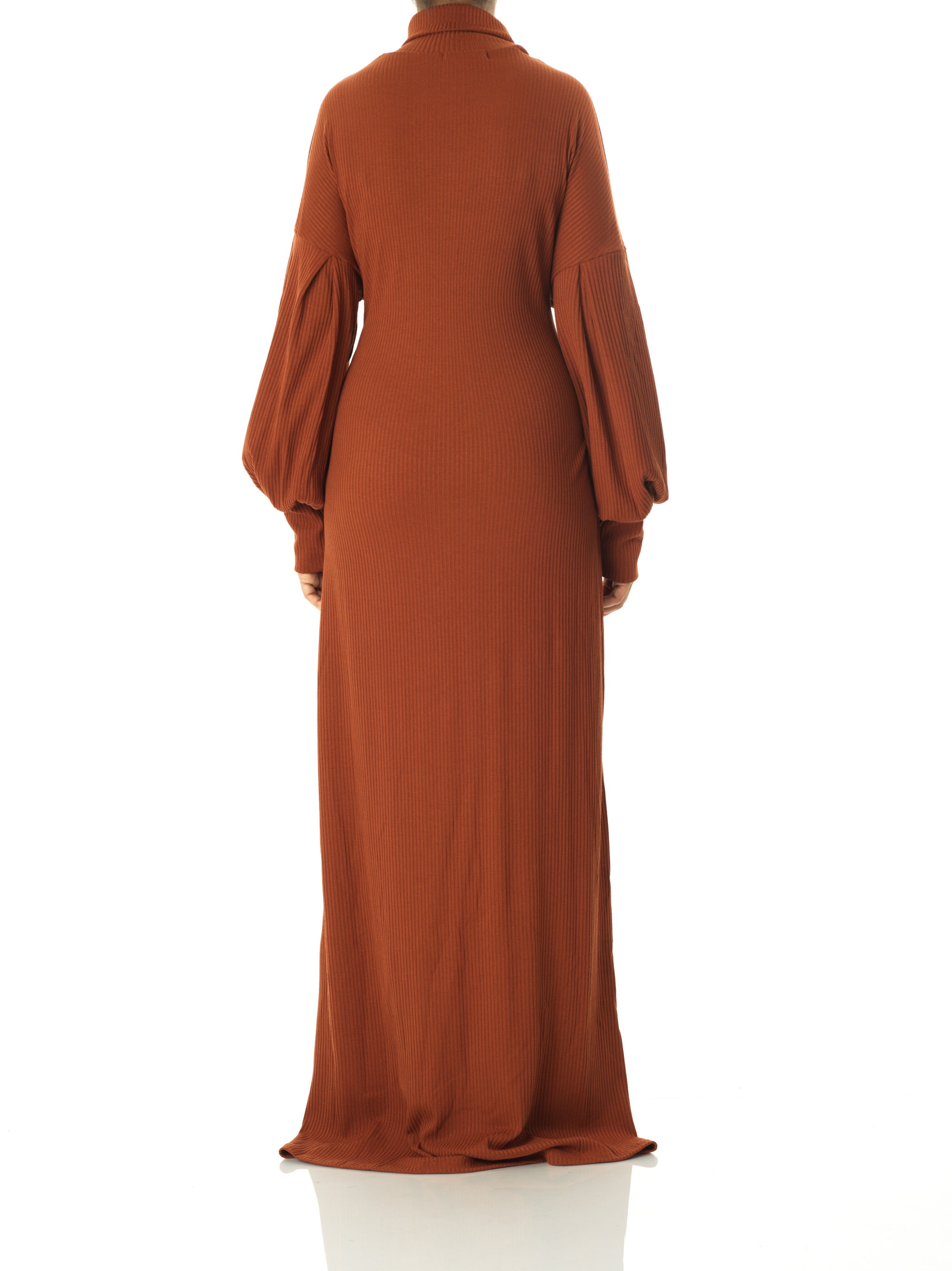 Vesper Cinnamon Ribbed Turtleneck Sweater Dress