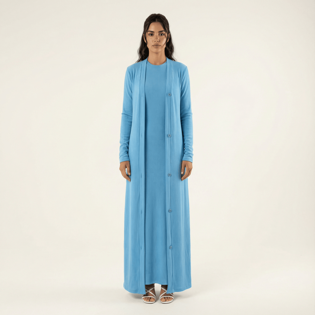 Tamsin Blue Two-Piece Maxi Dress Set
