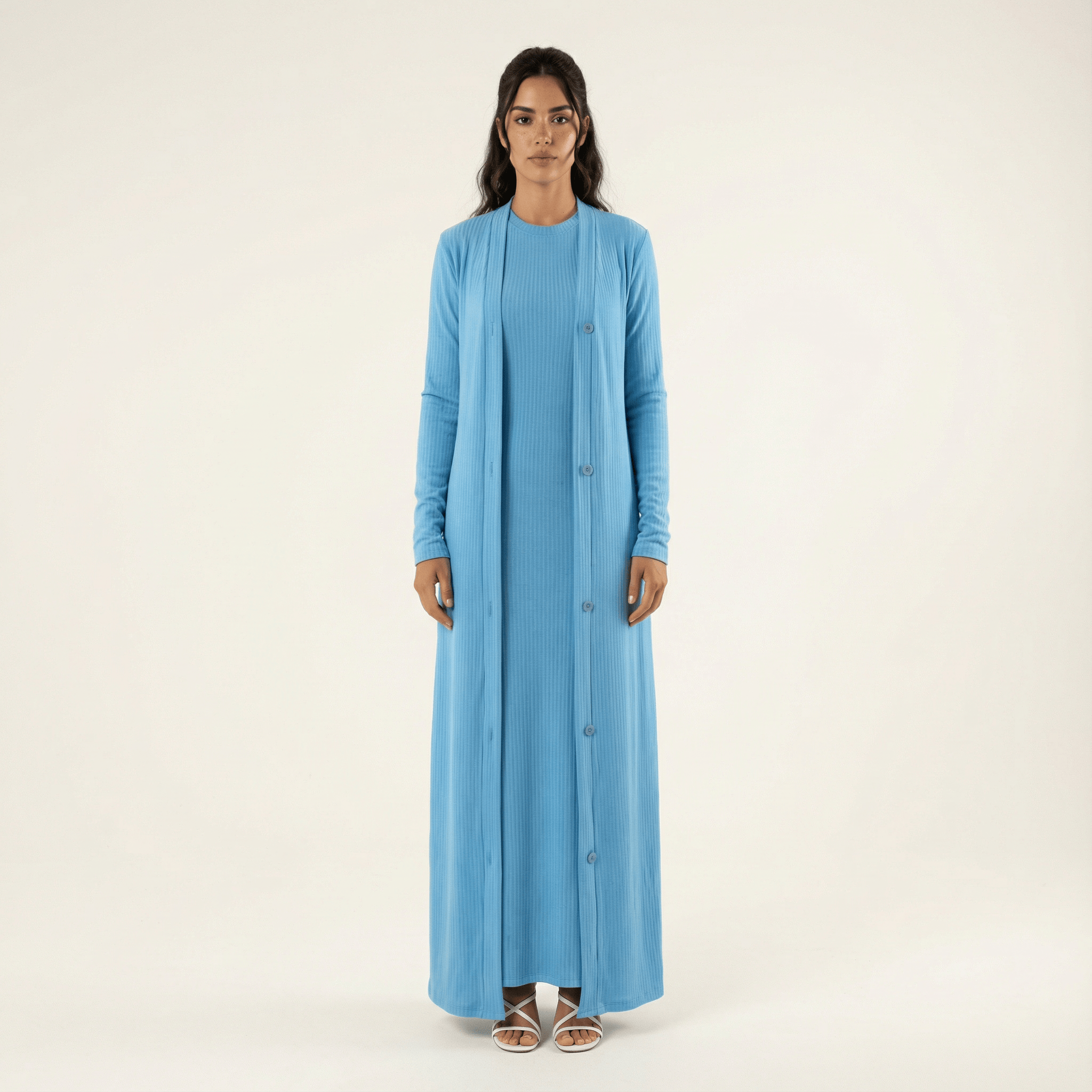 Tamsin Blue Two-Piece Maxi Dress Set