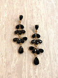Reagan Black Crystal Floral Earrings