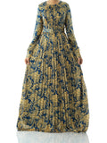 Ashton Navy Print Chiffon Shimmer Maxi Dress