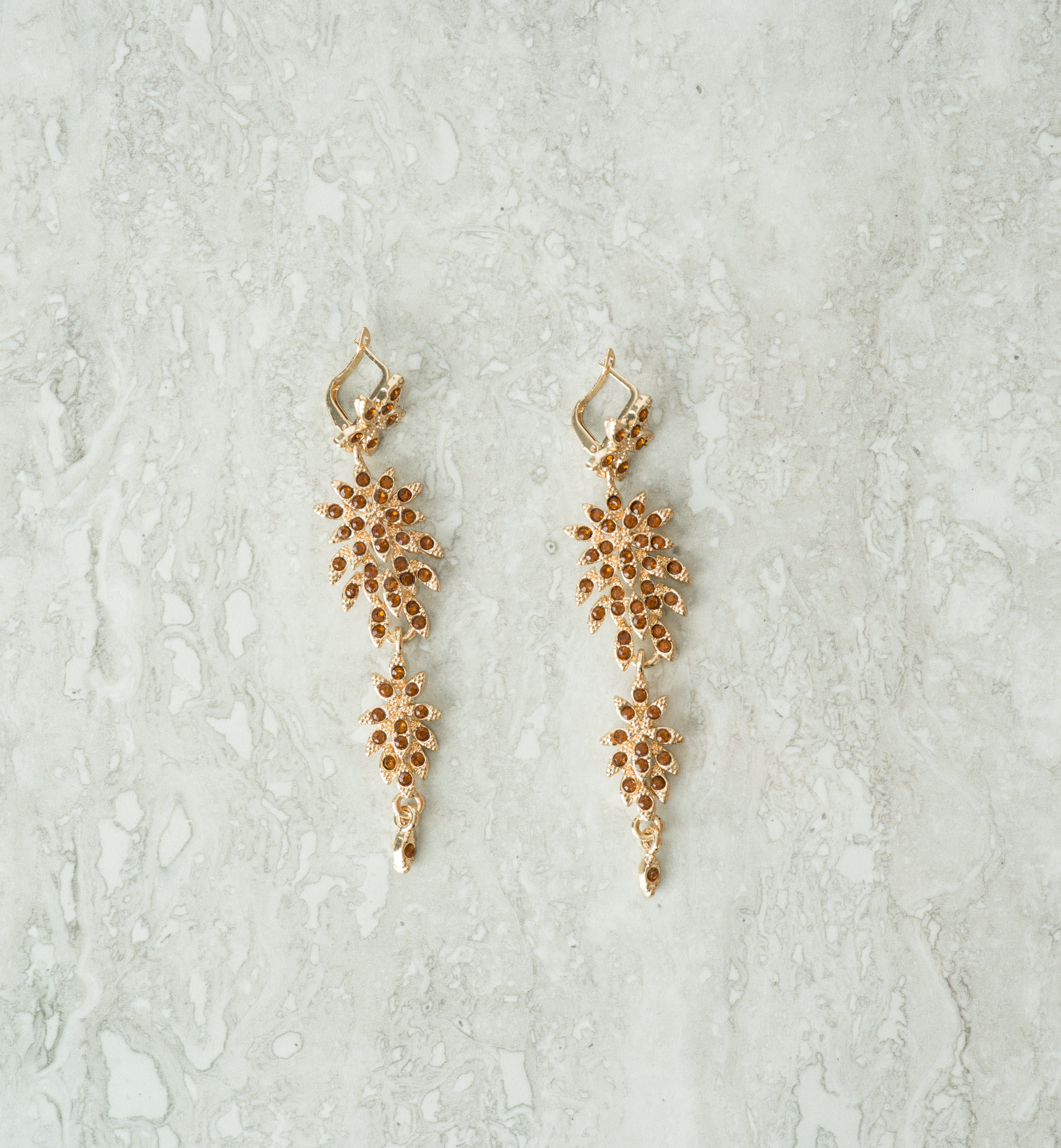 Quill Queen Crystal Floral Earrings