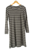 Halle Gray Striped Cotton Midi Top