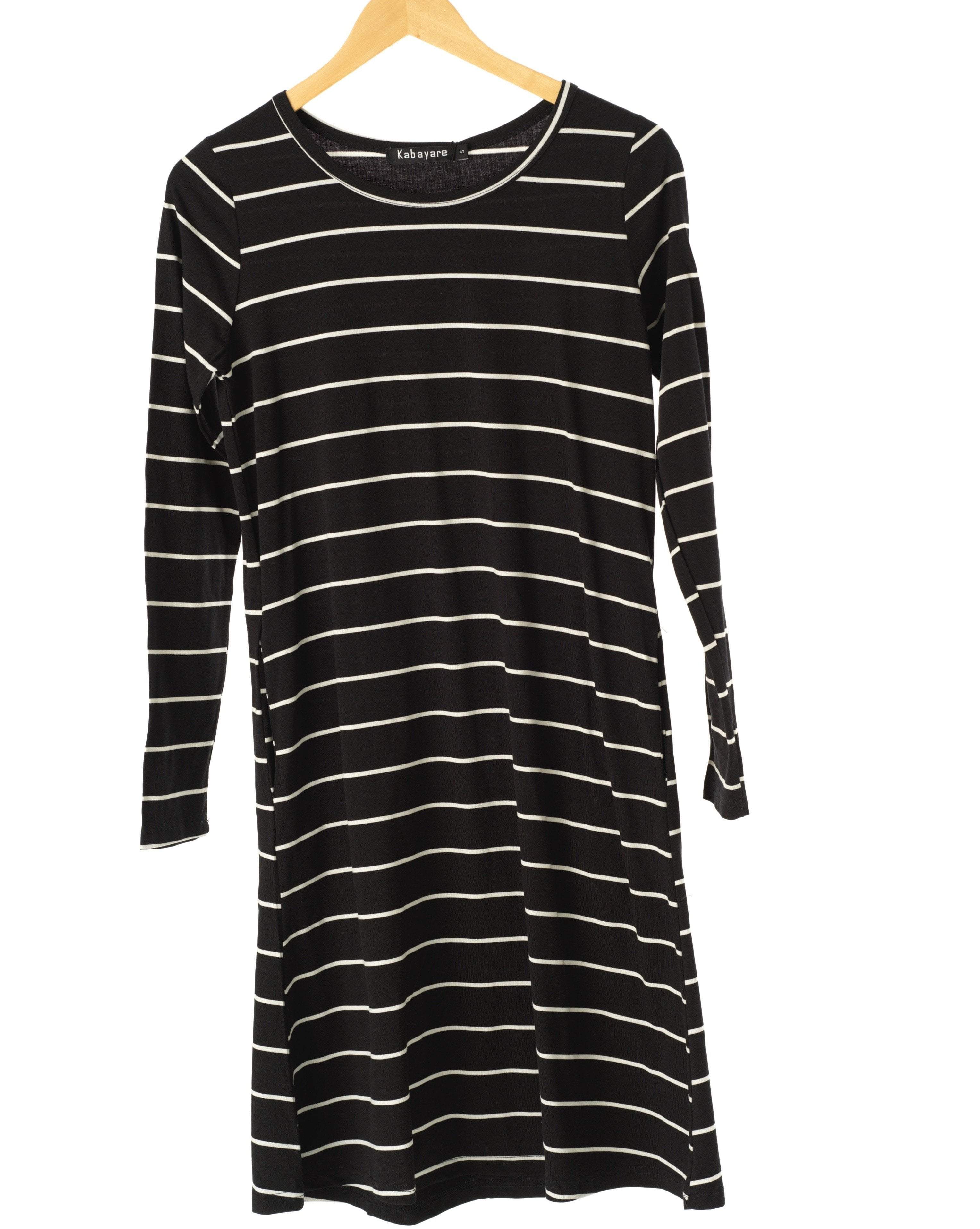 Halle Black Striped Cotton Midi Top