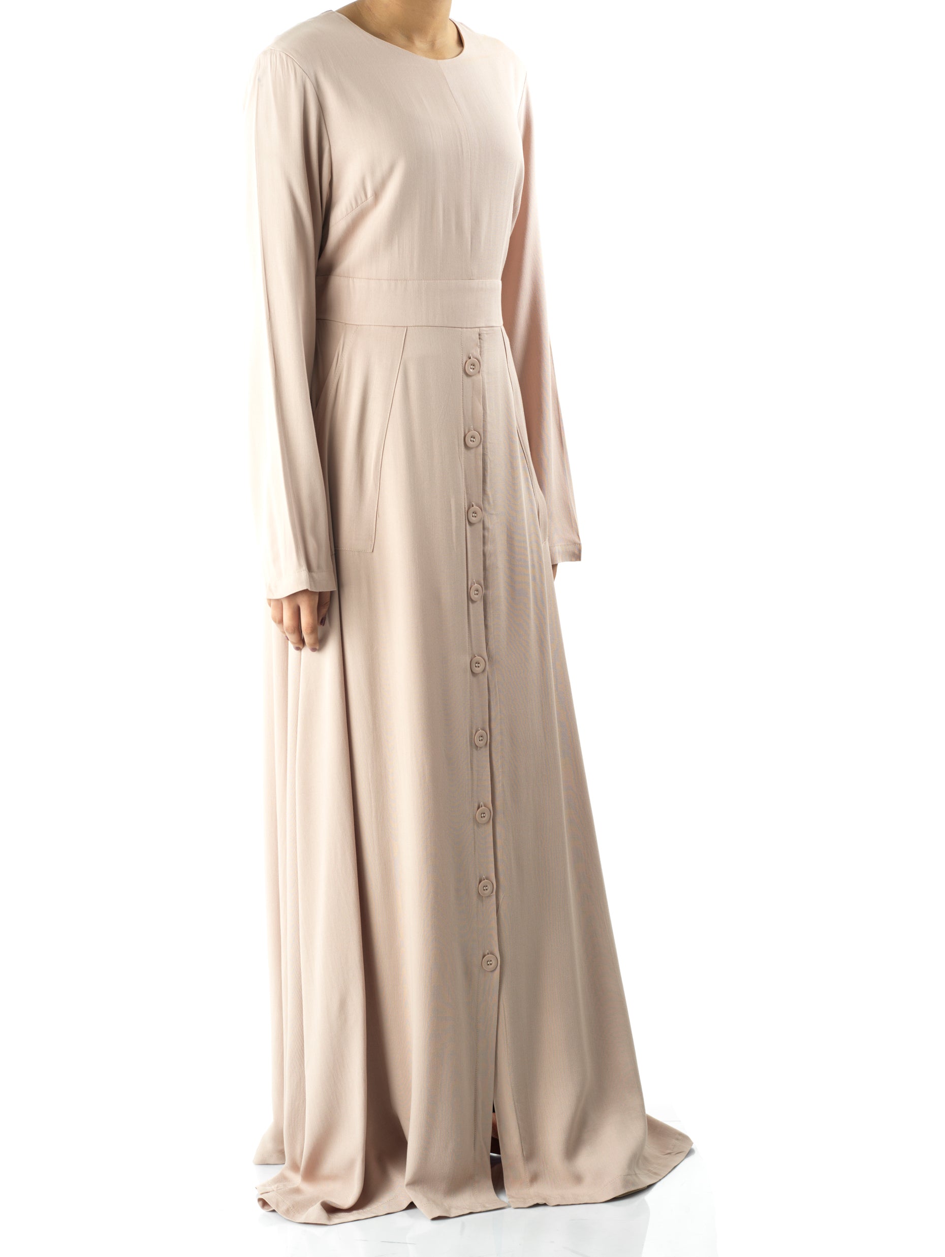 Fenwick Cream Button-Down Modal Maxi Dress