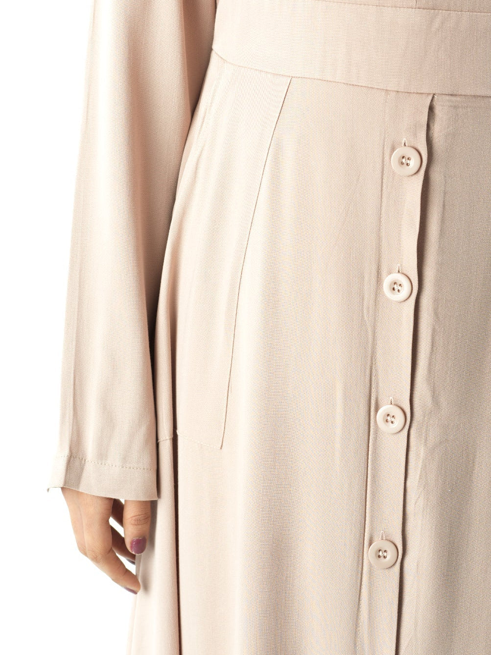 Fenwick Cream Button-Down Modal Maxi Dress