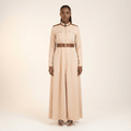 Hadley Cream Faux-Leather Detail Maxi Dress