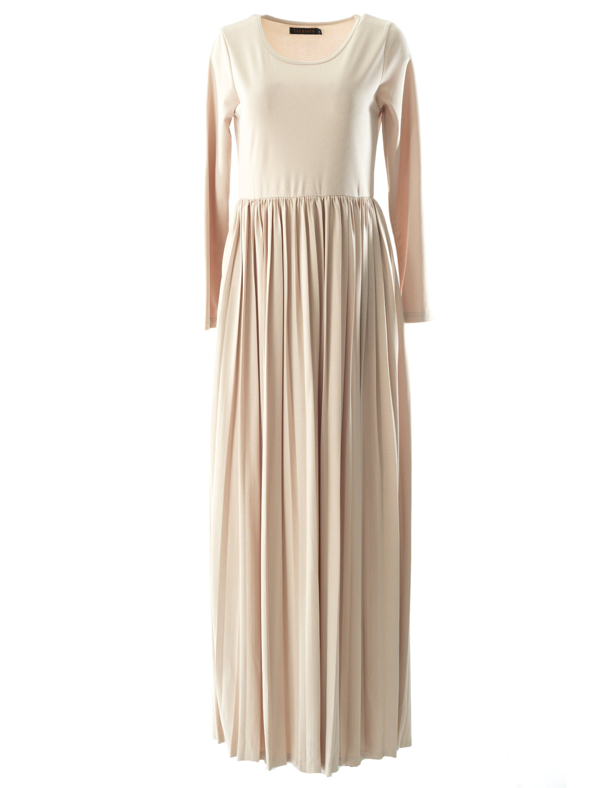Elise Cream Pleated Ponte Maxi Dress