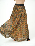 Rory Dark Moroccan-Print Maxi Skirt