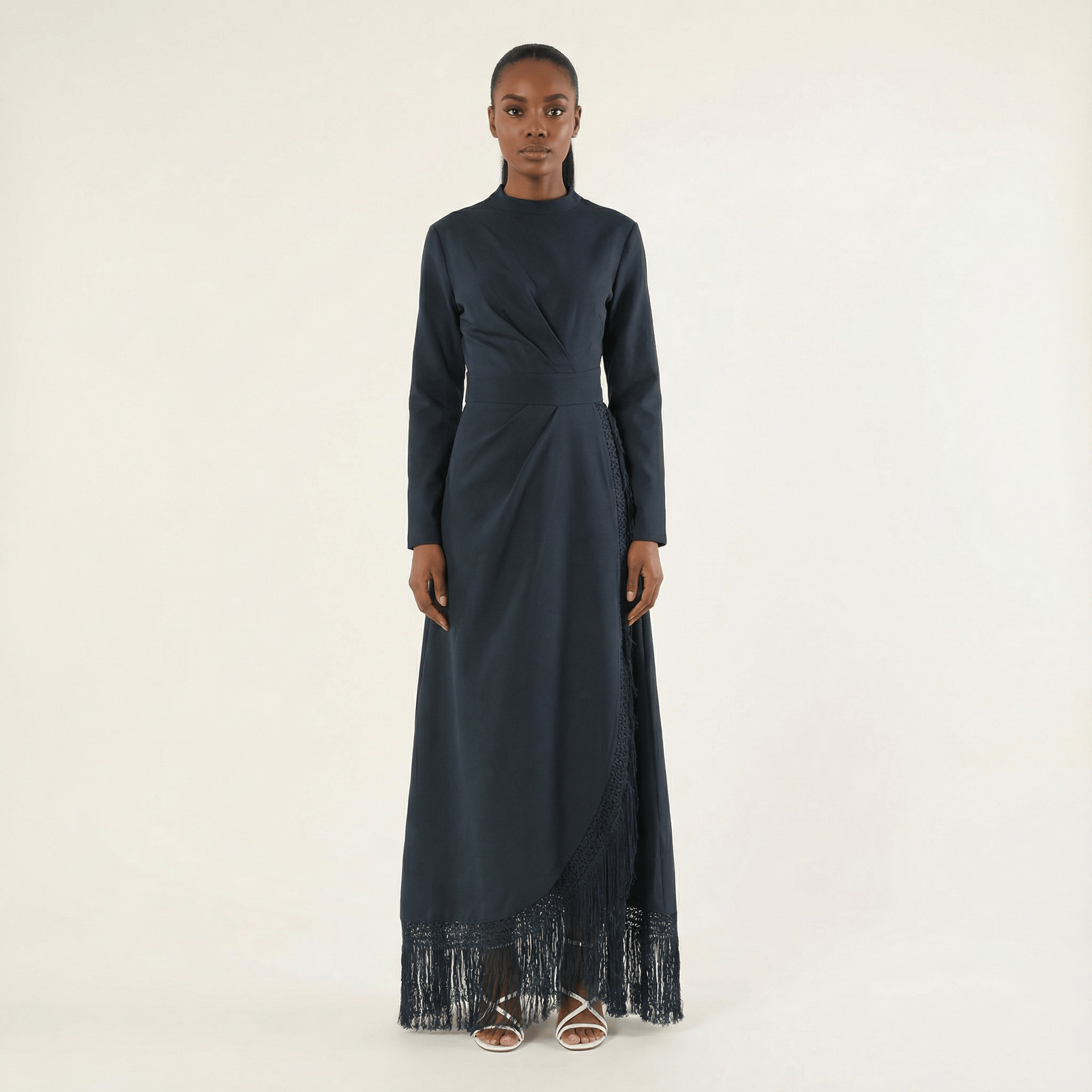Wrenna Deep Fringe-Detail Maxi Dress