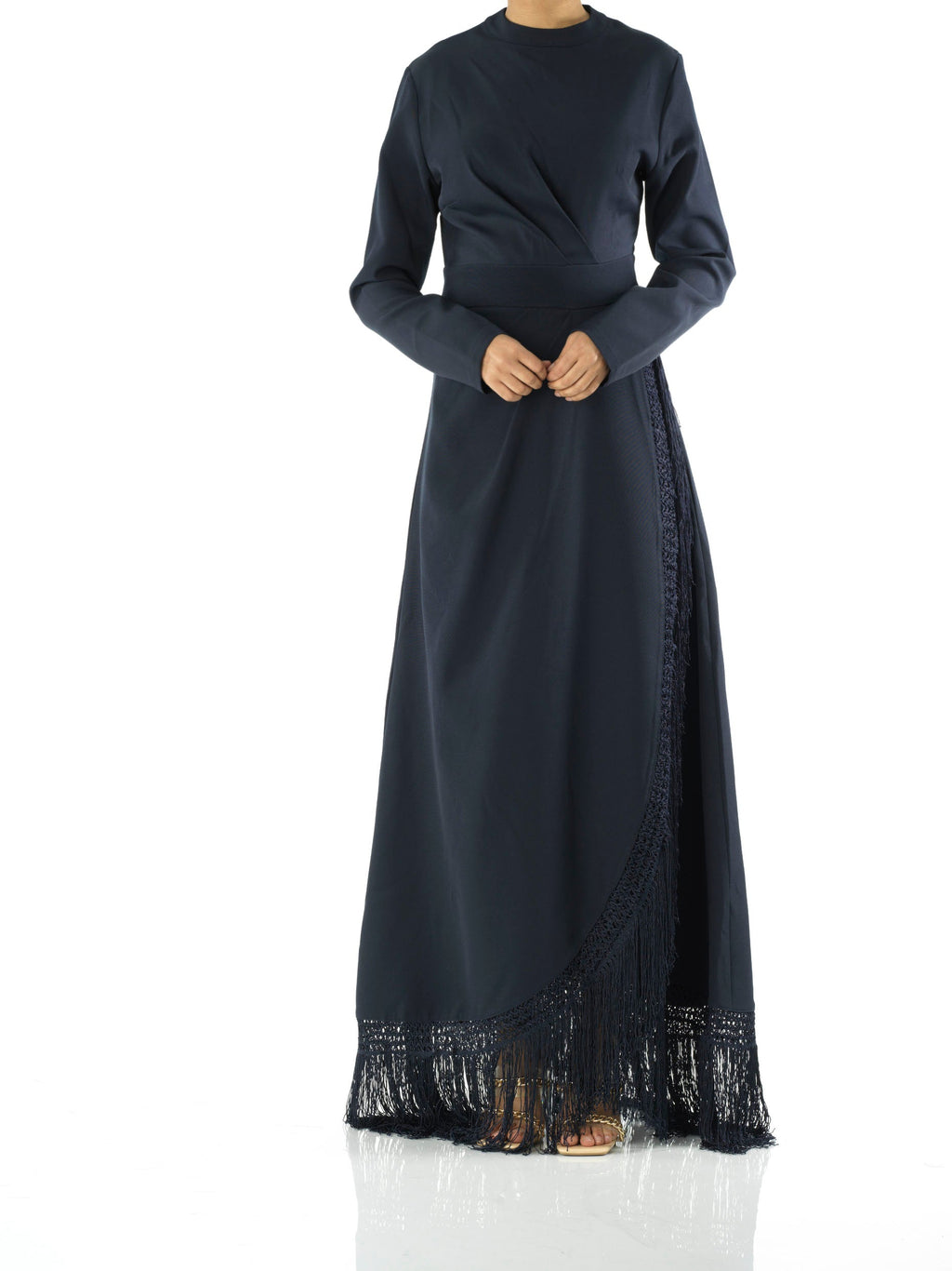 Wrenna Deep Fringe-Detail Maxi Dress