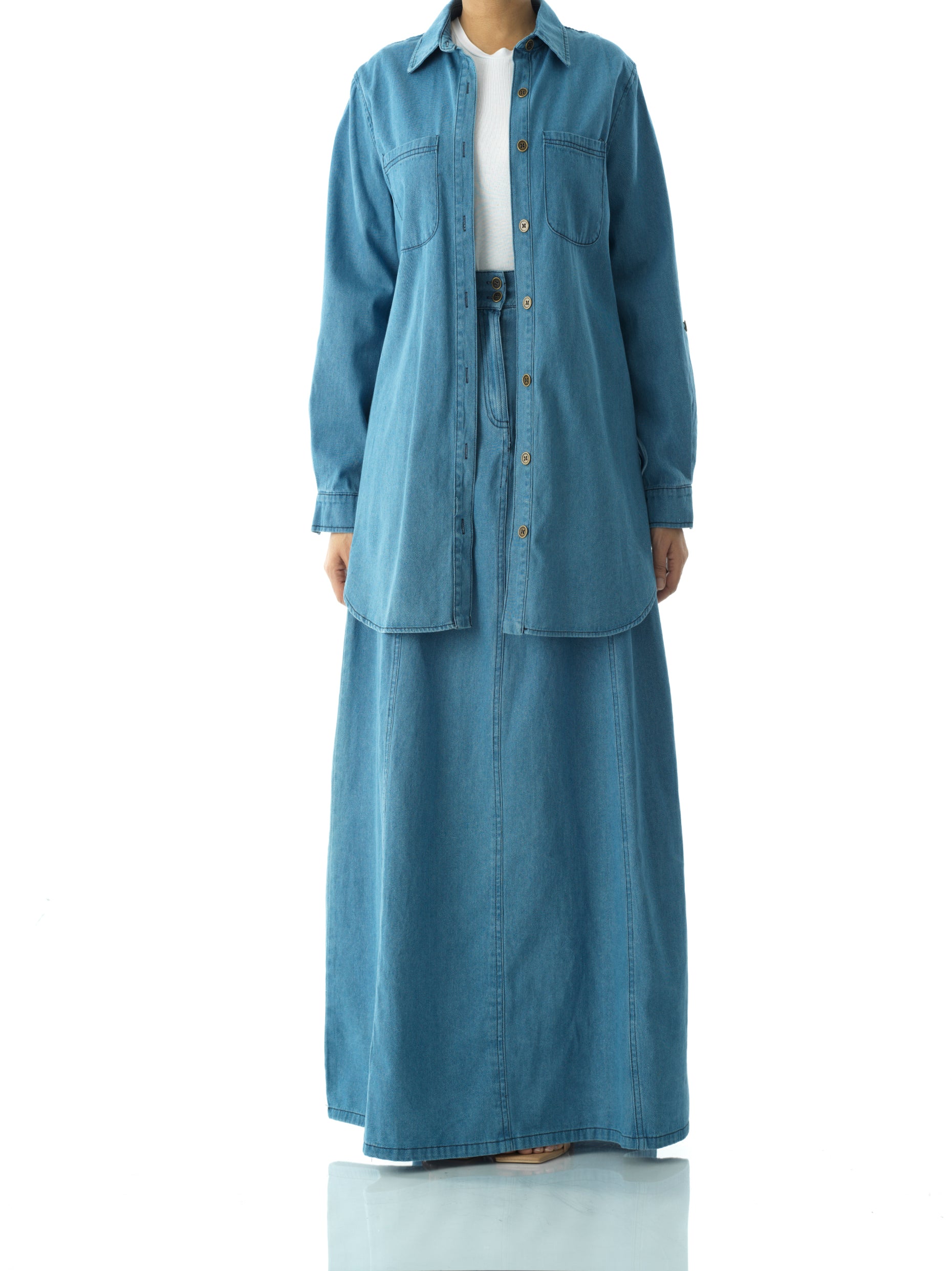 Adelaide Soft-wash Denim Maxi Skirt