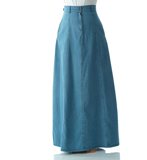 Adelaide Soft-wash Denim Maxi Skirt