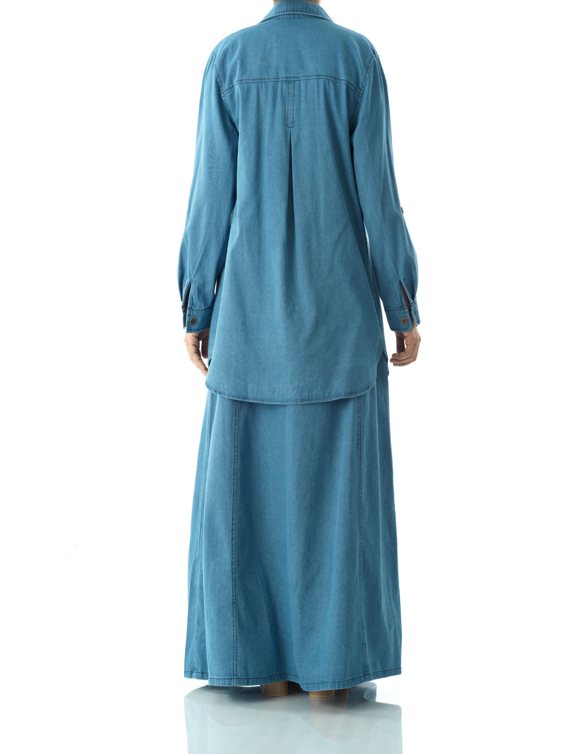 Alaia Vintage-wash Denim Tunic Top