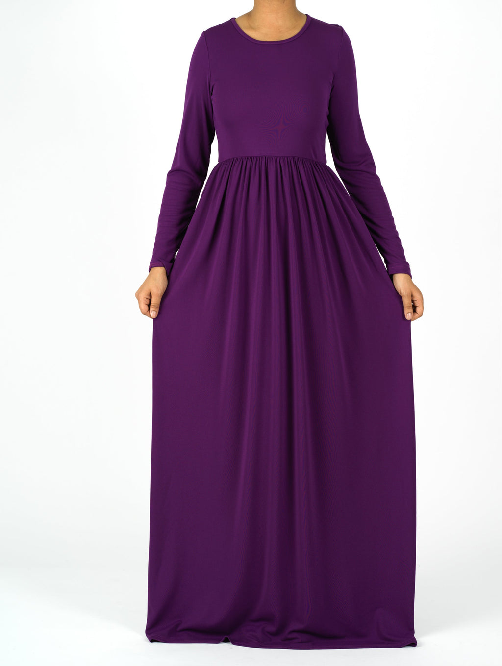 Sutton Eggplant Milk-Silk Column Maxi Dress