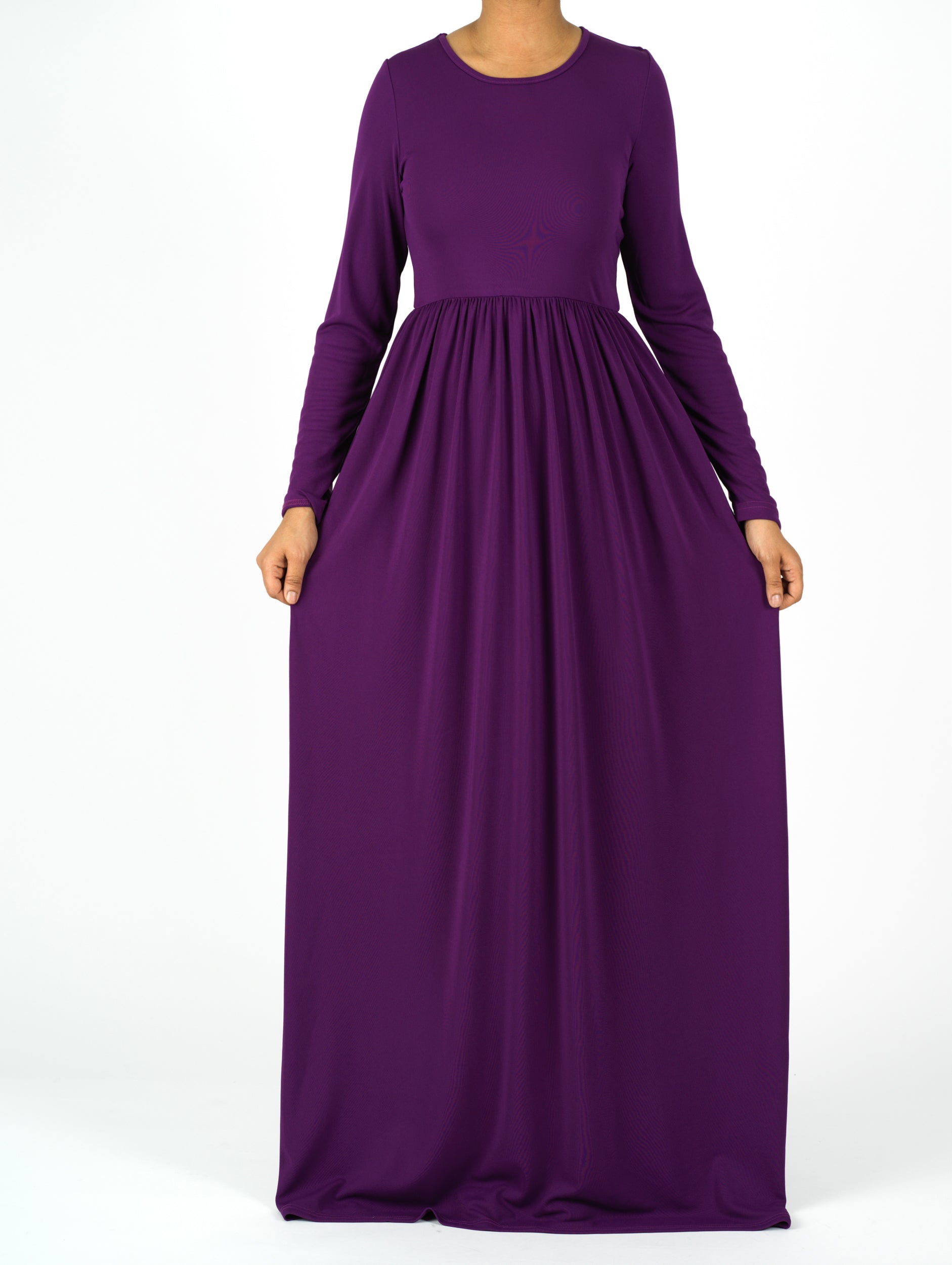 Sutton Eggplant Milk-Silk Column Maxi Dress