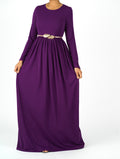 Sutton Eggplant Milk-Silk Column Maxi Dress