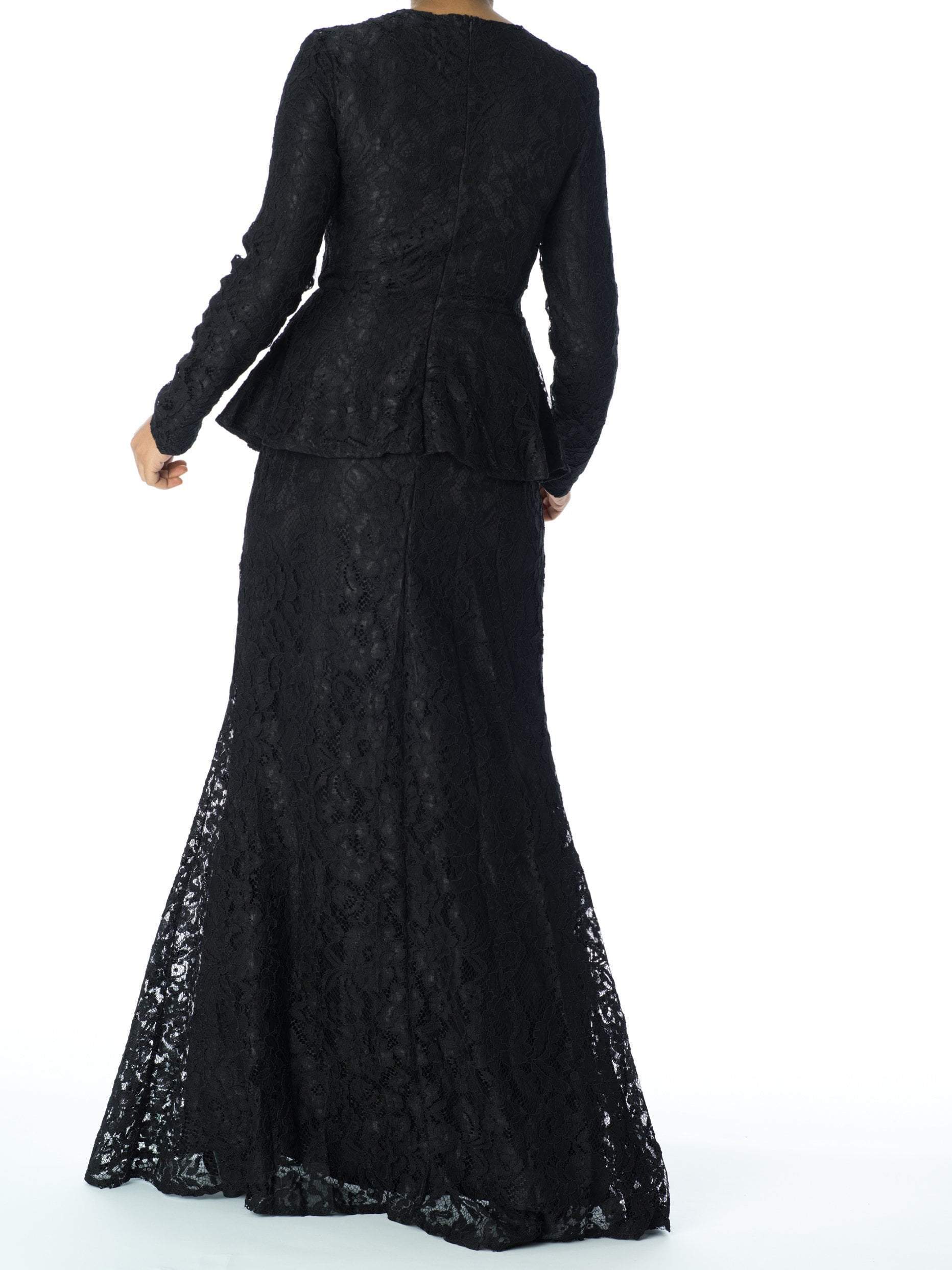Collins Black Lace Peplum Dress