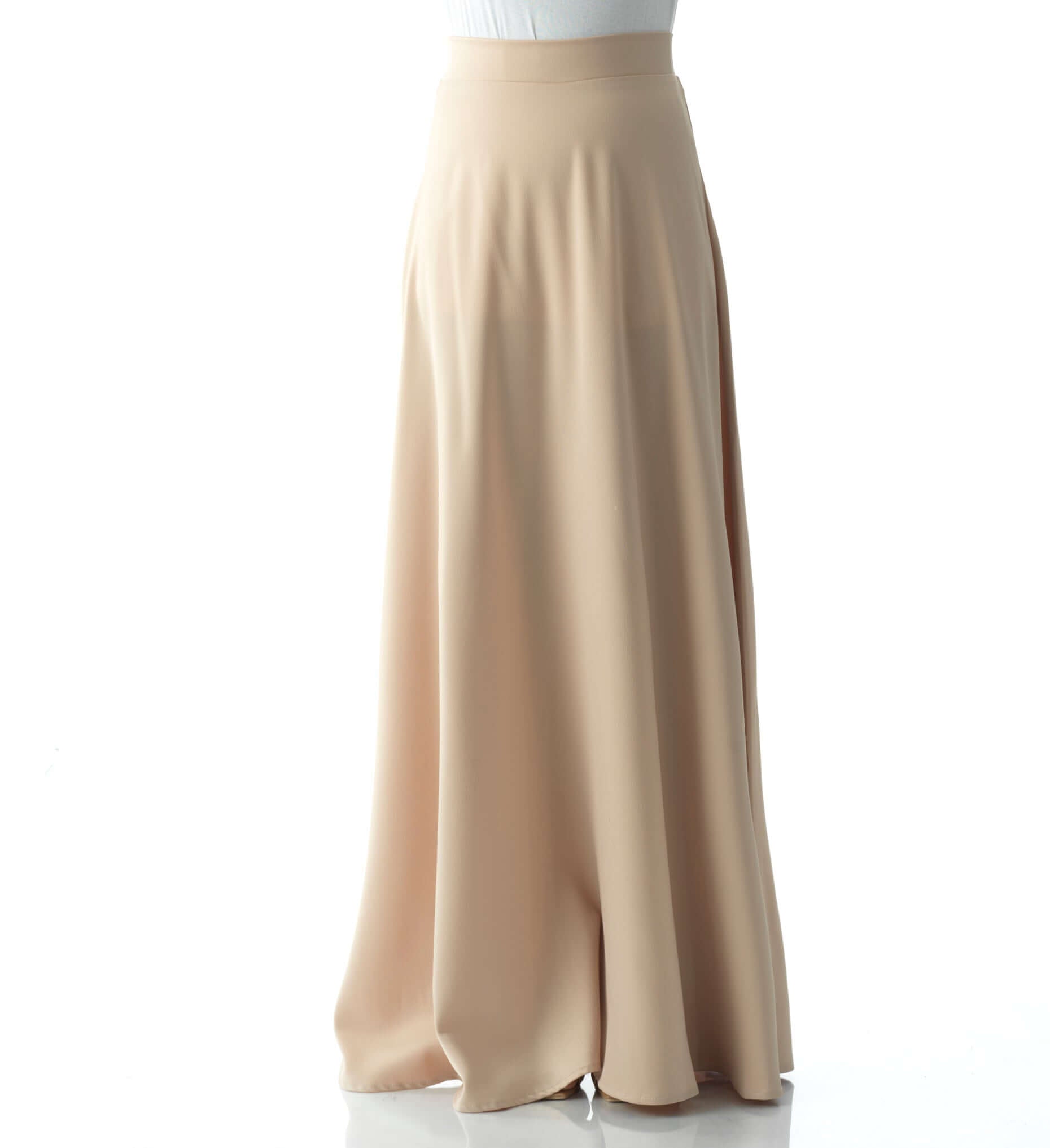 Livia Nude Satin High-Waist Maxi Skirt