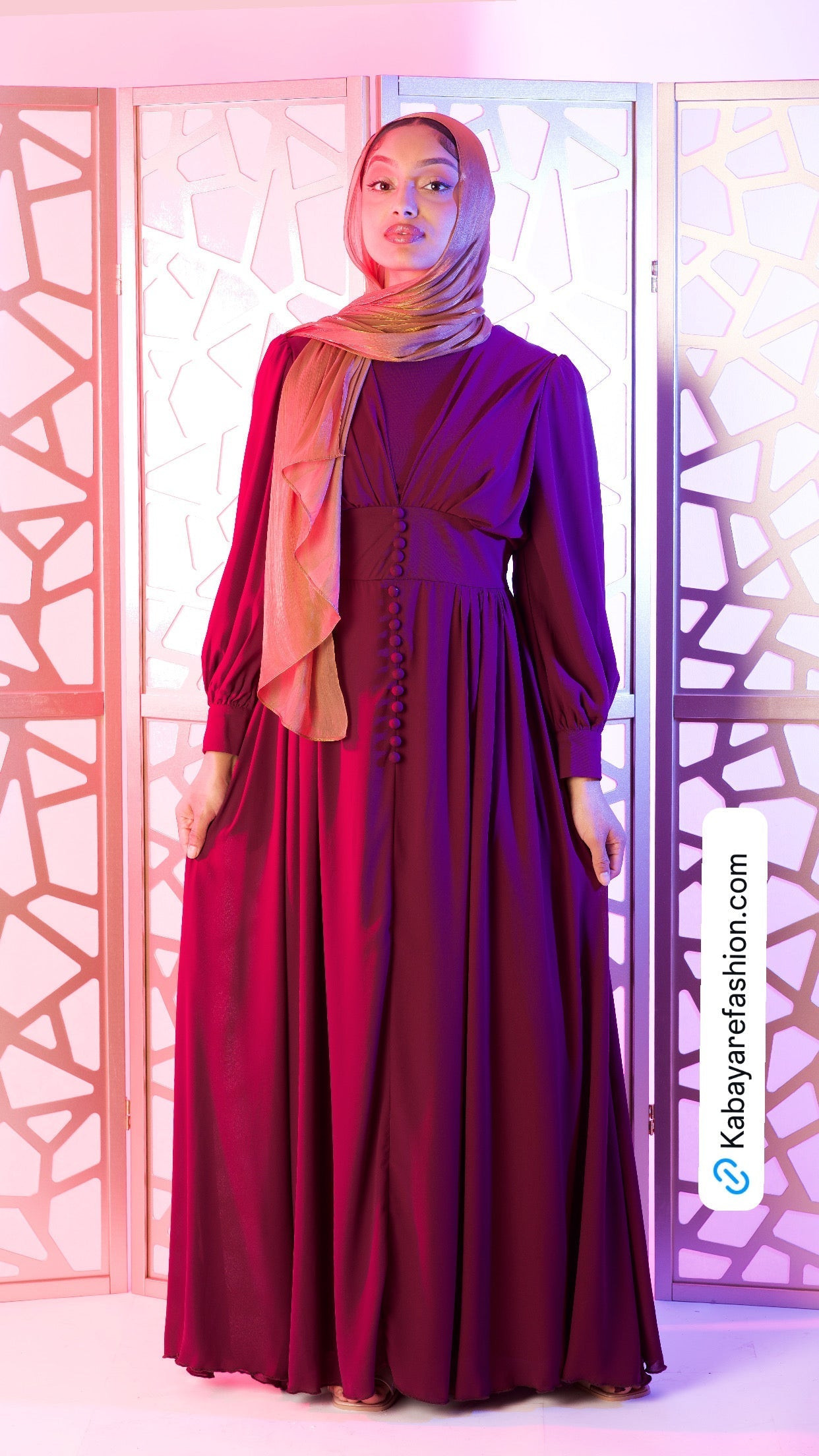 Georgiana Eggplant Button-Detail Maxi Dress