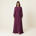 Georgiana Eggplant Button-Detail Maxi Dress