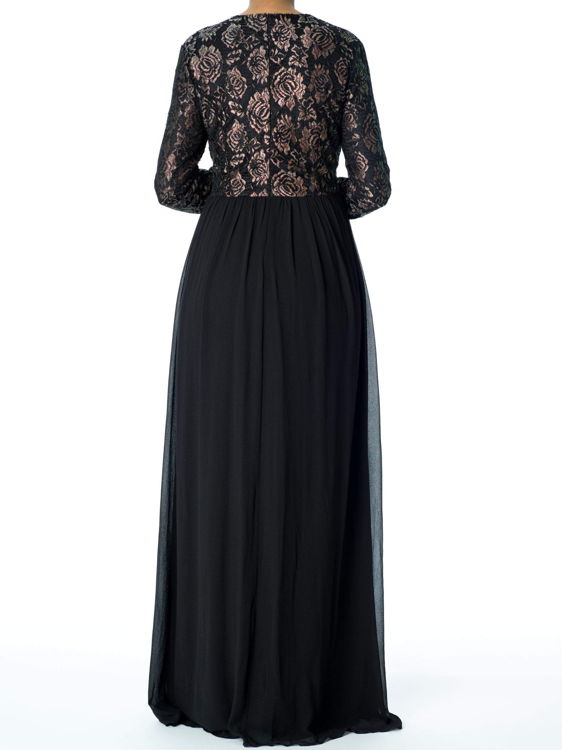 Maren Black Lace Chiffon Dress