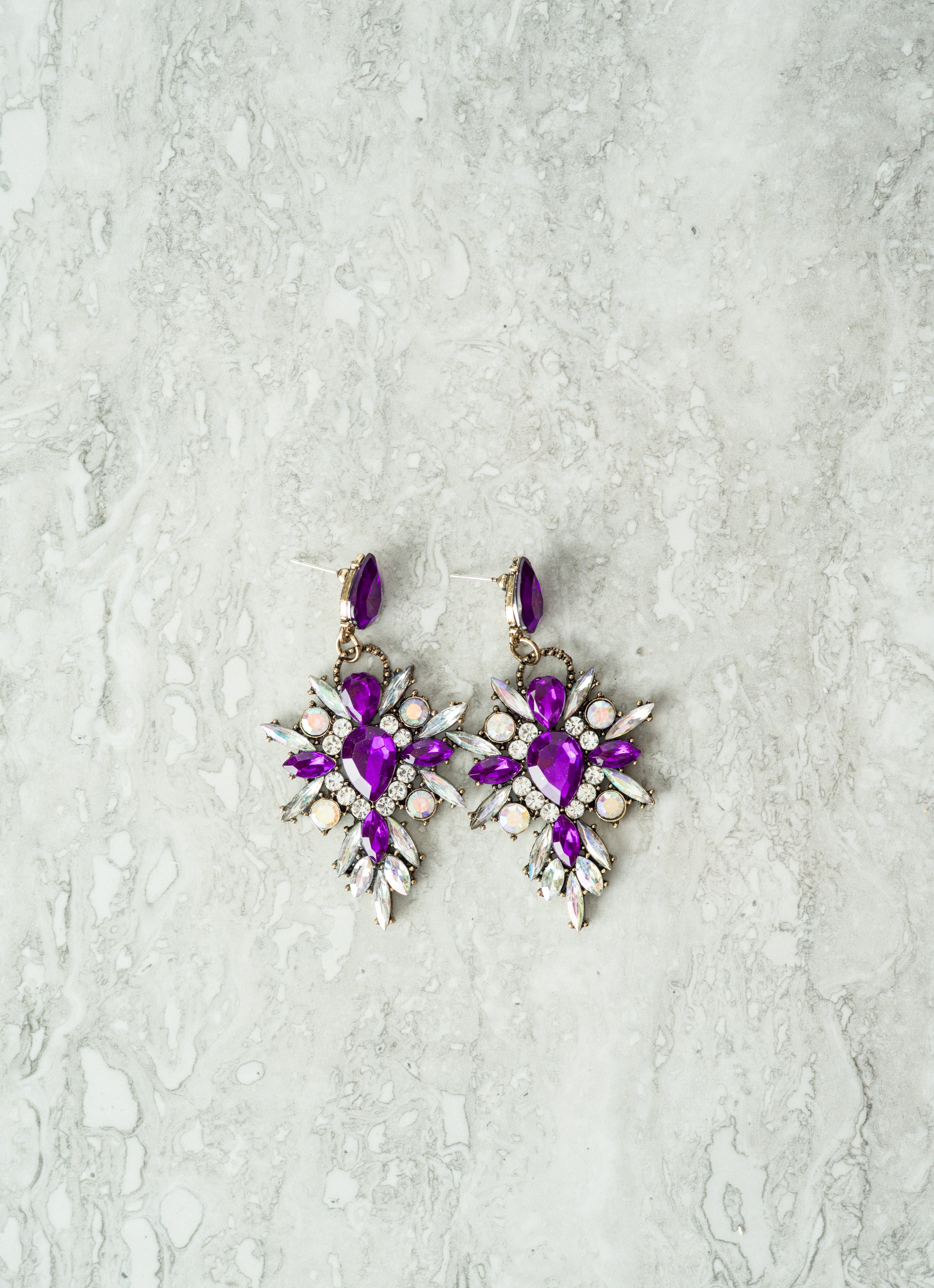 Harriet Purple Statement Earrings