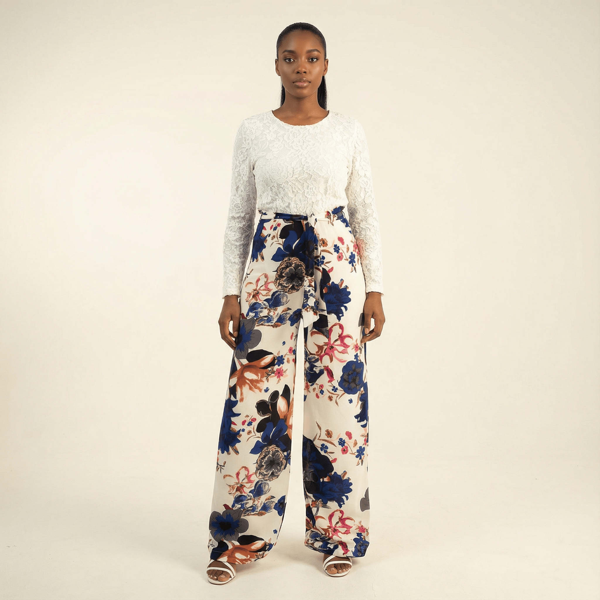 Waverly Garden Floral Long-Sleeve Jumpsuit