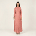 Linnea Blush Lace-Bodice Maxi Dress