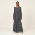 Wrenley Silver Shimmer Maxi Dress