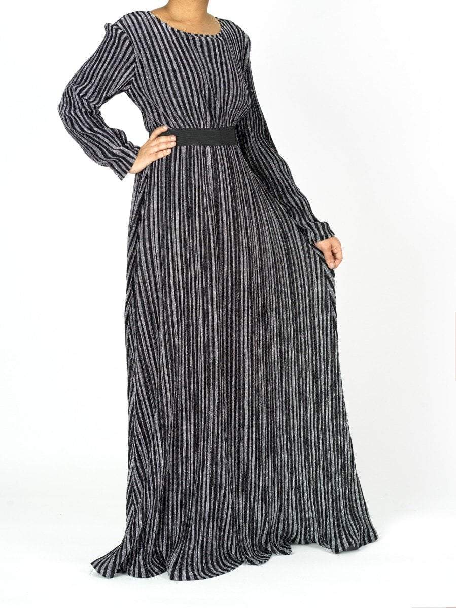 Wrenley Silver Shimmer Maxi Dress