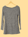 Charlie Gray Ribbed Knit Top
