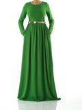 Sloane Green Milk-Silk Column Maxi Dress
